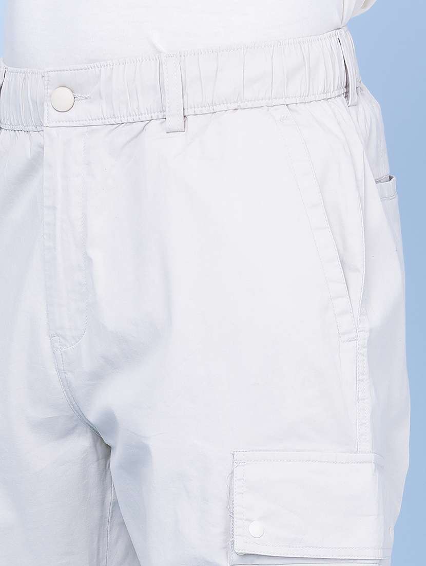 Men Solid Mid Rise Regular Fit Cargo - 22457586 -  Standard Image - 1