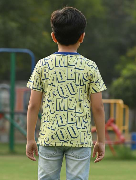 boys yellow cotton blend t-shirt - 22457660 -  Standard Image - 1