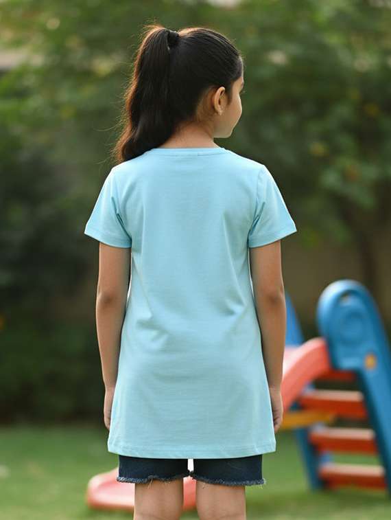 girl blue cotton tops top - 22457669 -  Standard Image - 1