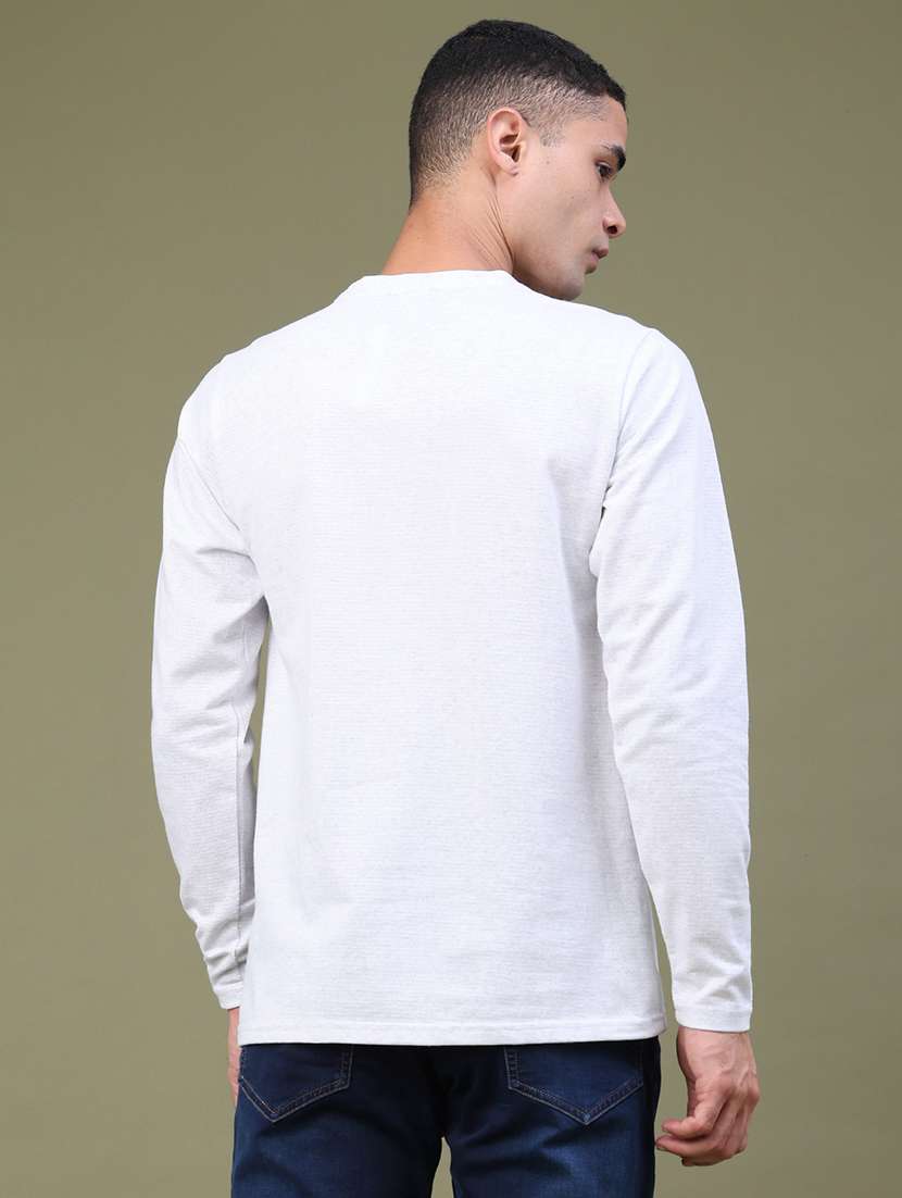 men textured long sleeve regular fit t-shirt - 22457962 -  Standard Image - 4