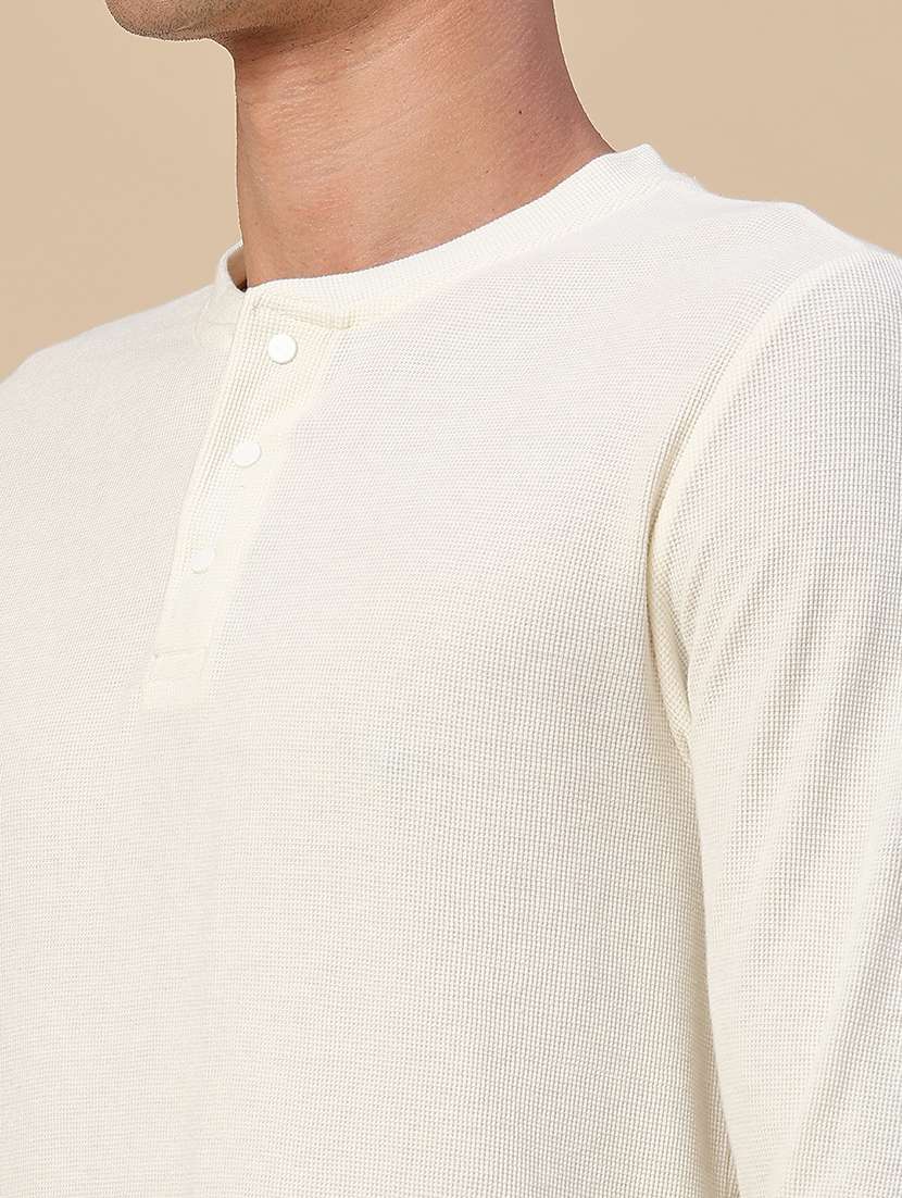 men textured long sleeve regular fit t-shirt - 22457966 -  Standard Image - 1