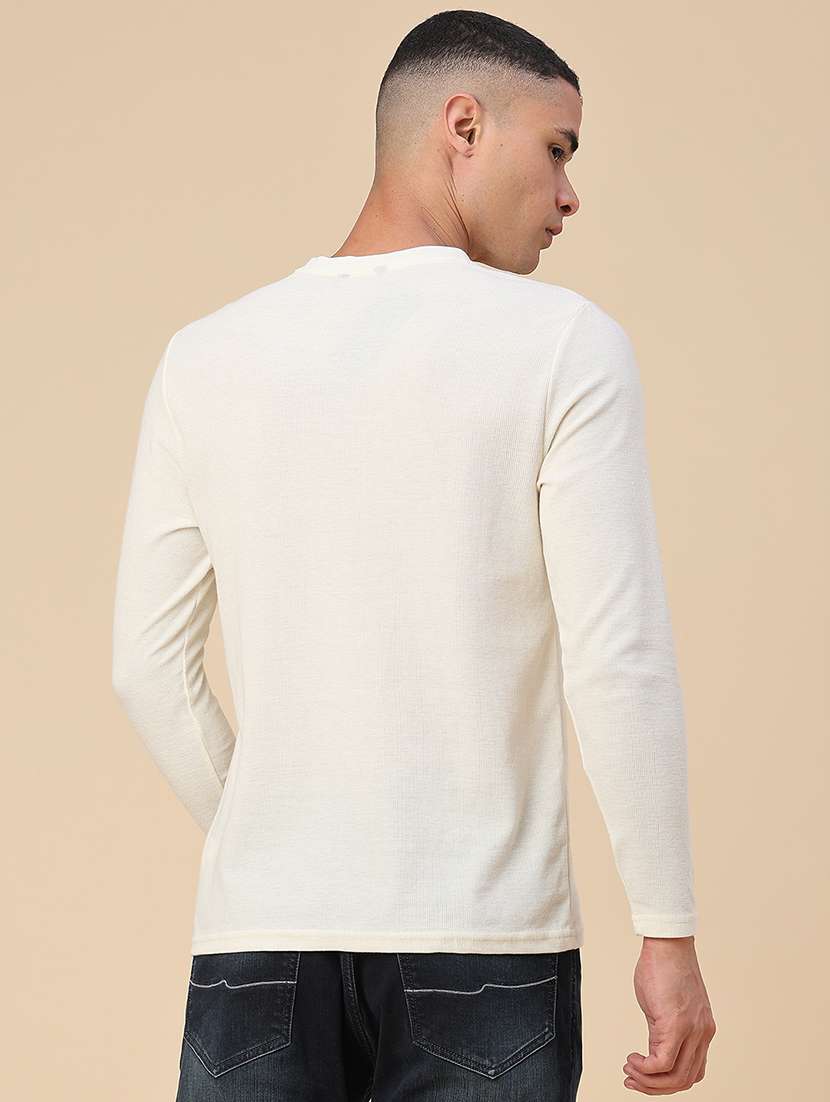 men textured long sleeve regular fit t-shirt - 22457966 -  Standard Image - 4