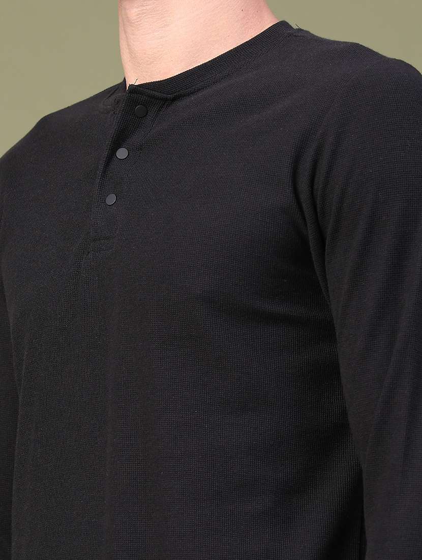 men textured long sleeve regular fit t-shirt - 22457968 -  Standard Image - 1