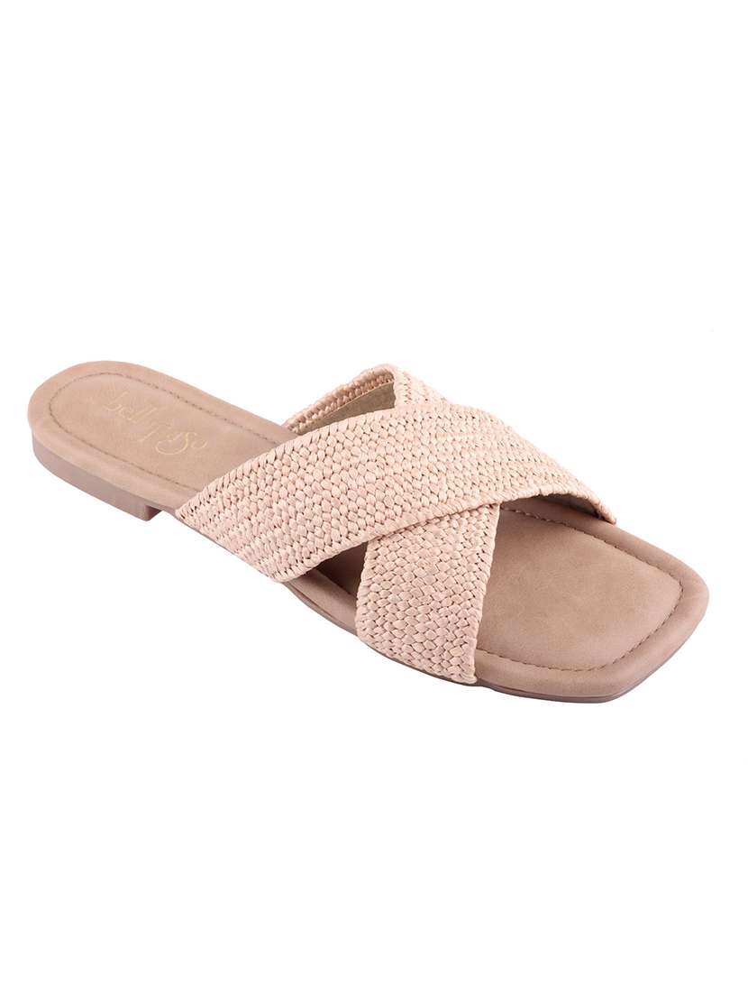 women textured slip on flat sandal - 22458024 -  Standard Image - 1