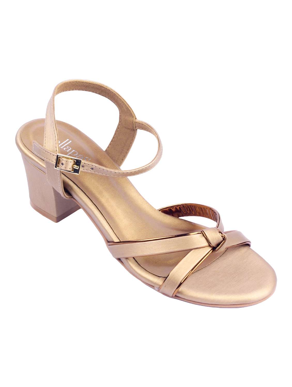 women bella passo gold block heeled sandals - 22458051 -  Standard Image - 1