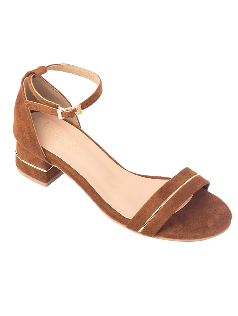 women solid ankle strap sandal