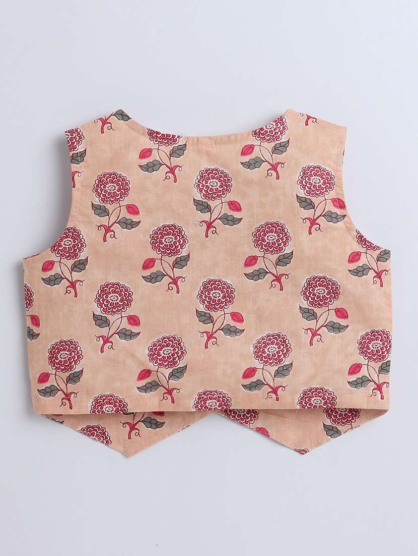 girls floral peach cotton top & palazzo set co-ord set - 22458105 -  Standard Image - 1