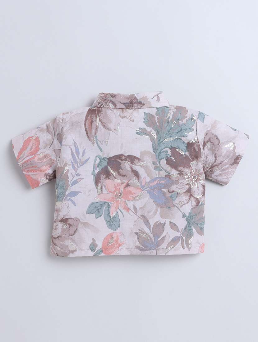 girl multi colored cotton shirt & trouser set co-ord set - 22458106 -  Standard Image - 1