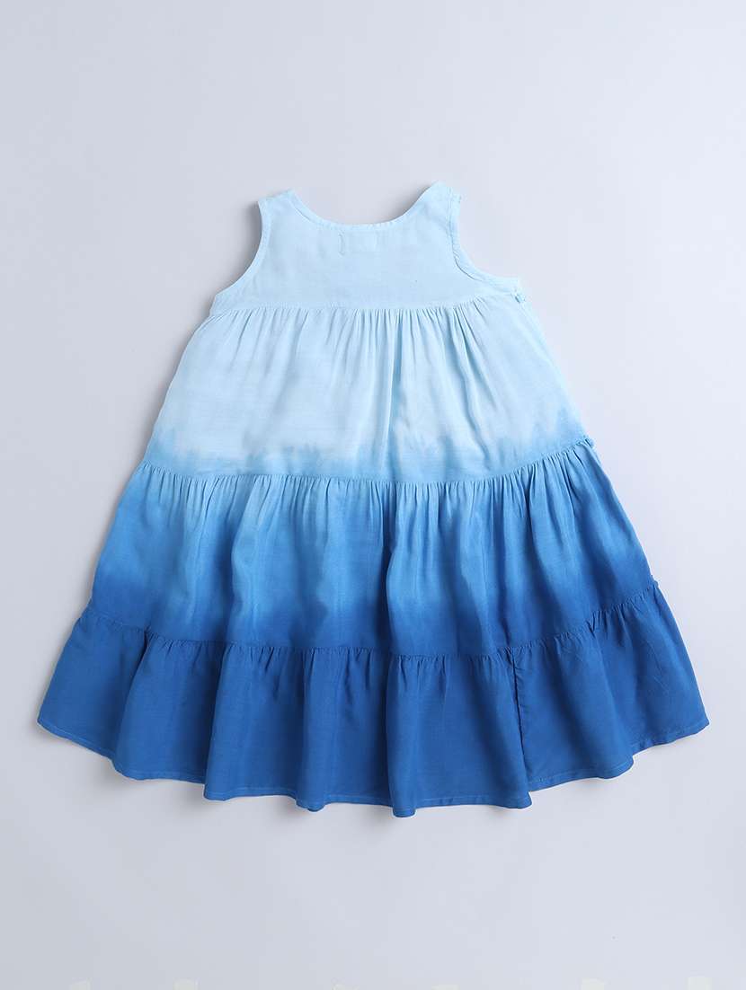 girl blue rayon tiered dress dress - 22458149 -  Standard Image - 1