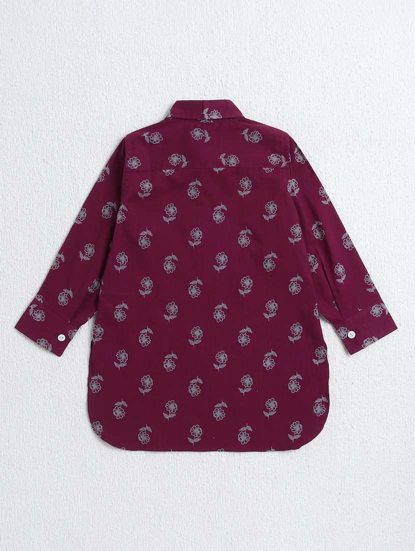 boys maroon cotton kurta sets kurtas & kurta set - 22458243 -  Standard Image - 1