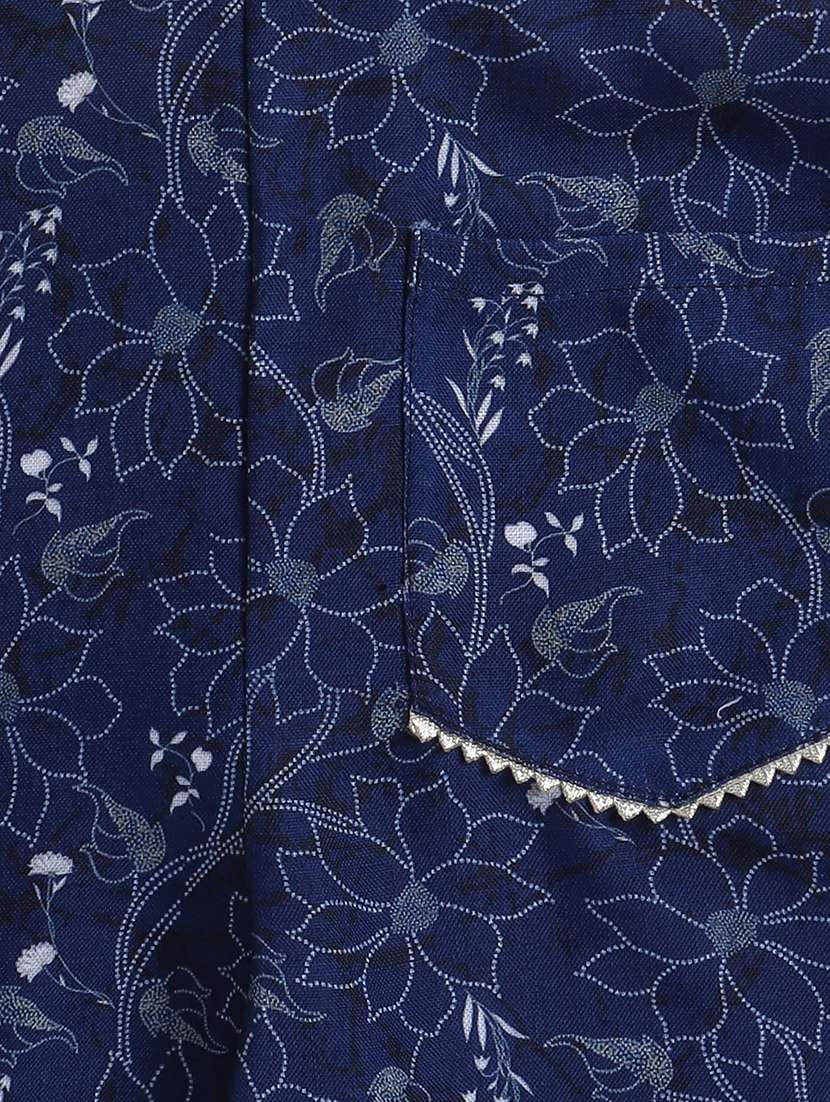 navy blue polyester aline kurta - 22458253 -  Standard Image - 4