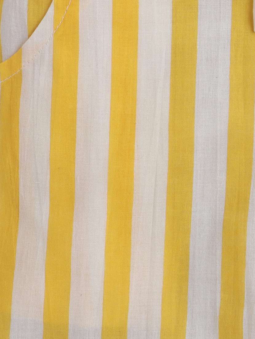 girls yellow cotton kurta sets kurtas & kurta set - 22458274 -  Standard Image - 4