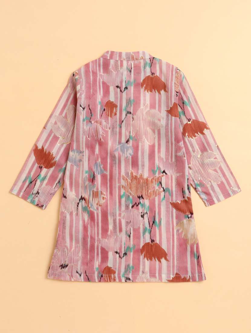 boys pink cotton kurta sets kurtas & kurta set - 22458276 -  Standard Image - 1