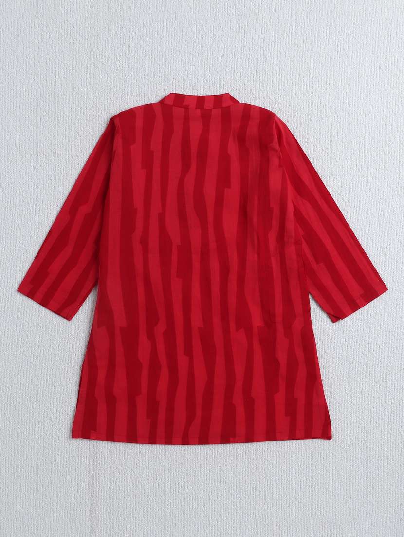 kids red cotton kurta sets kurtas & kurta set - 22458277 -  Standard Image - 1