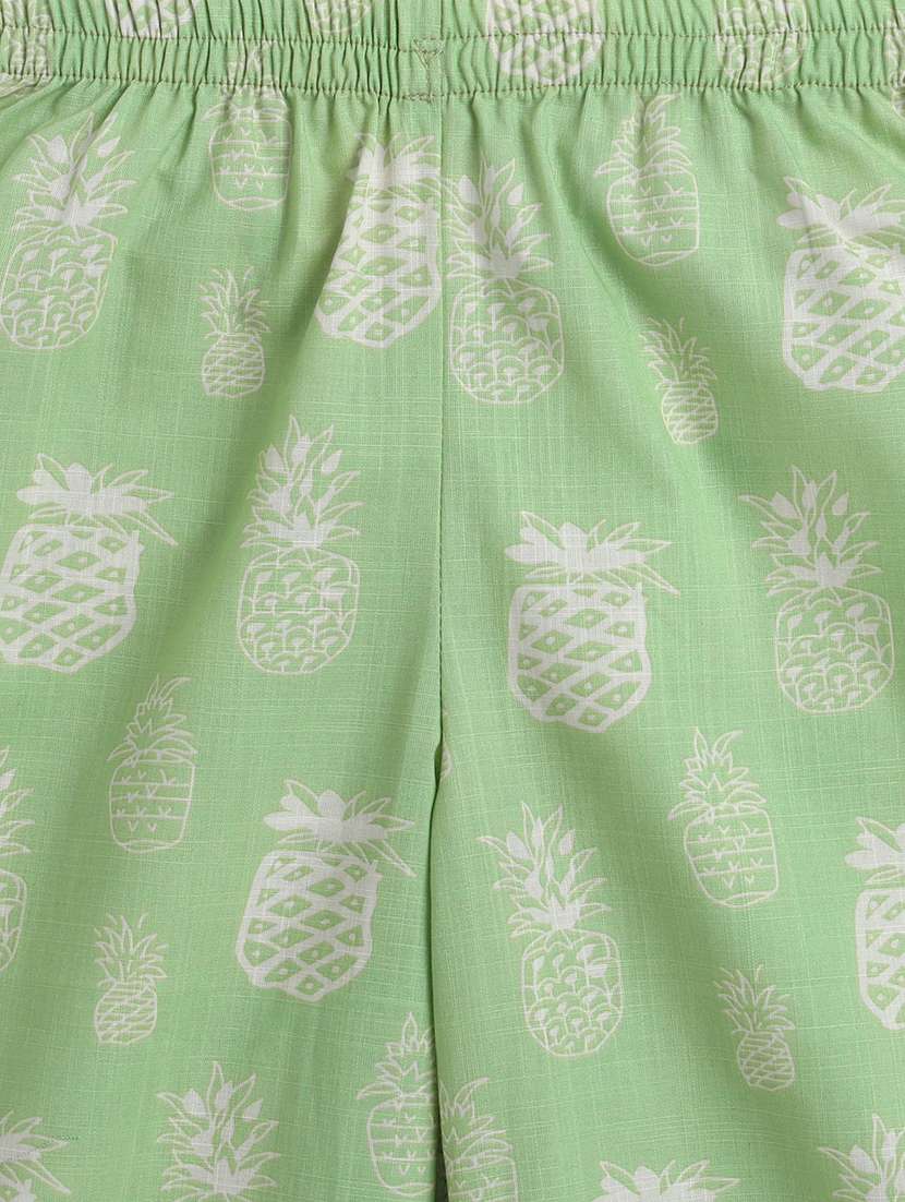 girls printed green cotton kurta sets co-ord set - 22458278 -  Standard Image - 4