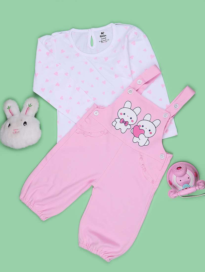 Kids Printed Long Sleeves Top And Dungaree Set - 22458382 -  Standard Image - 1