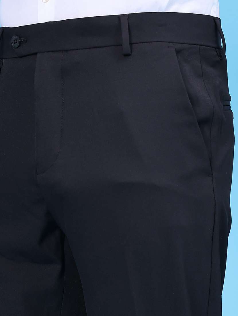 Men Solid Mid Rise Flat Front Formal Trouser - 22458452 -  Standard Image - 1