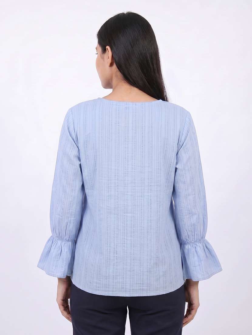 Women Self Design Long Sleeves A-line Top - 22458482 -  Standard Image - 4