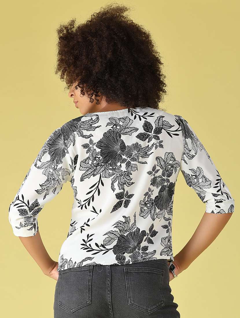 Women Printed Three Quarter Sleeves Regular Top - 22458493 -  Standard Image - 4