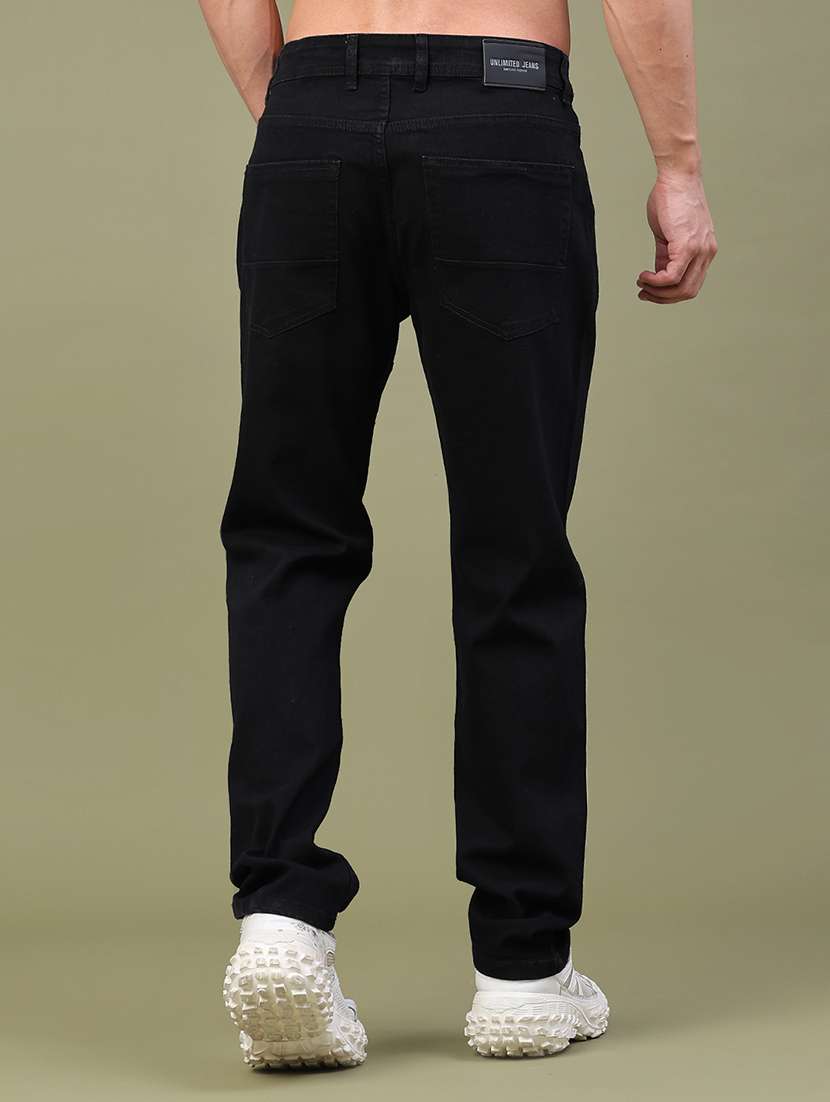 men plain mid rise full length straight jeans - 22458814 -  Standard Image - 4