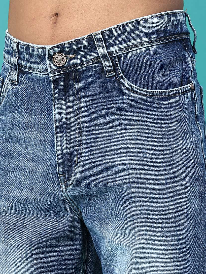 Men Washed Mid Rise Full Length Straight Jeans - 22459060 -  Standard Image - 1