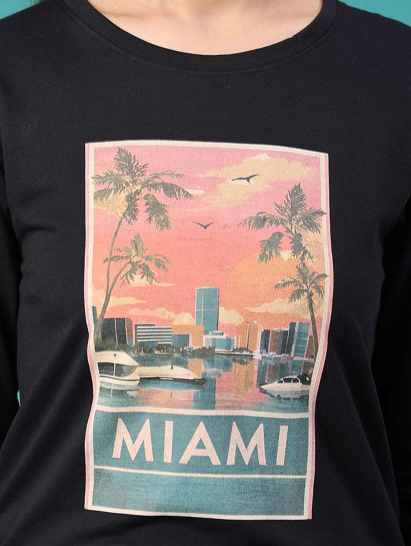 Women Printed Long Sleeves Regular Fit T-shirt - 22459162 -  Standard Image - 1