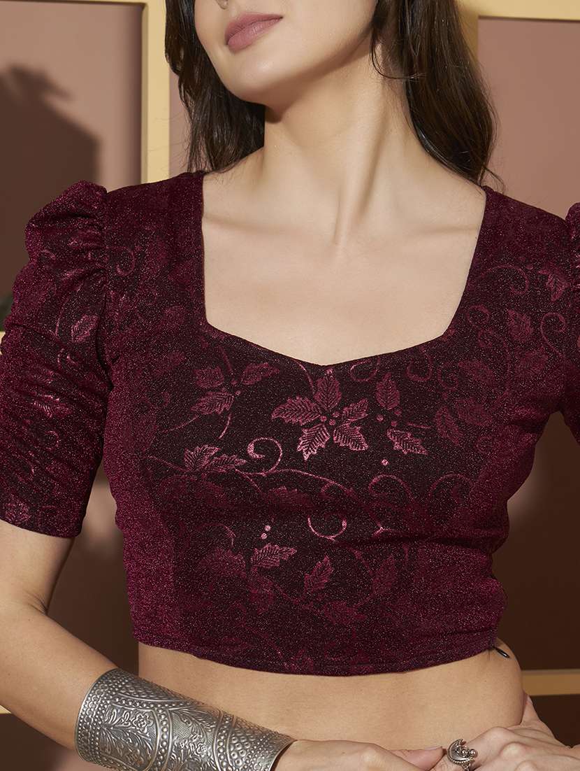 women burgundy regular blouse - 22459199 -  Standard Image - 1