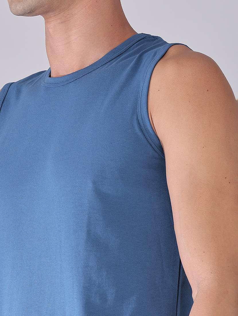 men solid round neck sleeveless t-shirt - 22459492 -  Standard Image - 1