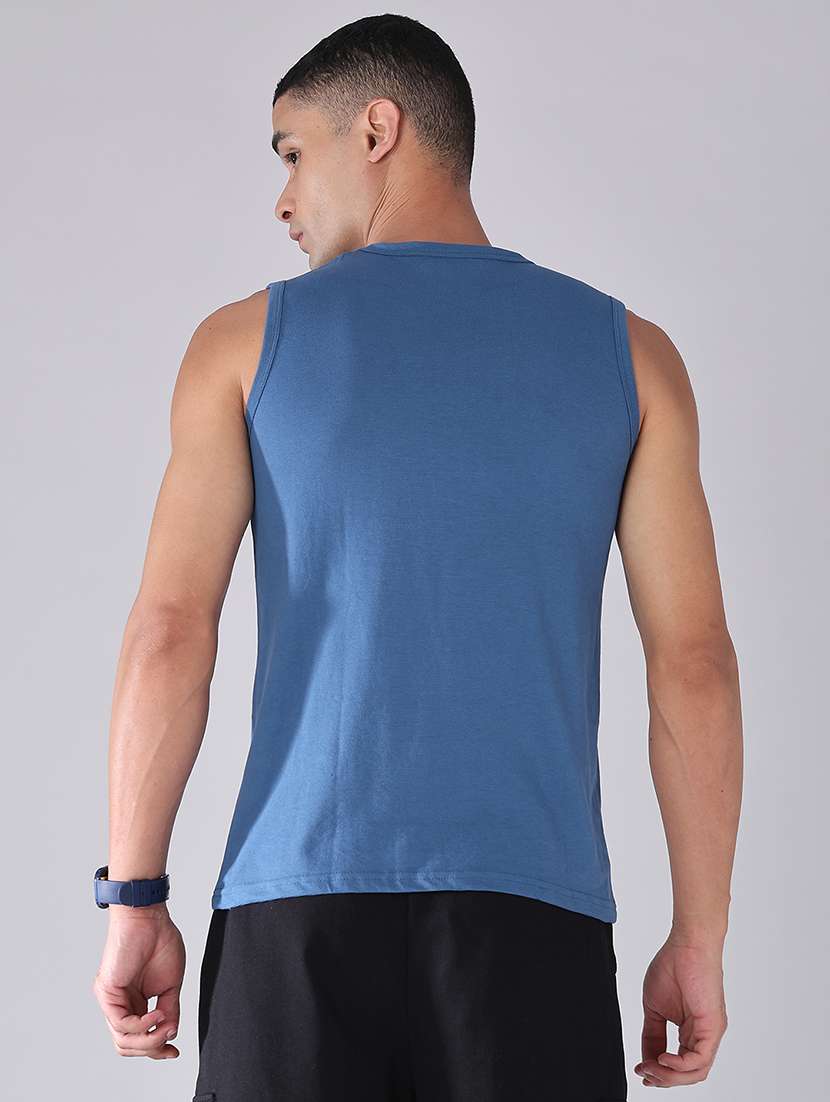 men solid round neck sleeveless t-shirt - 22459492 -  Standard Image - 4