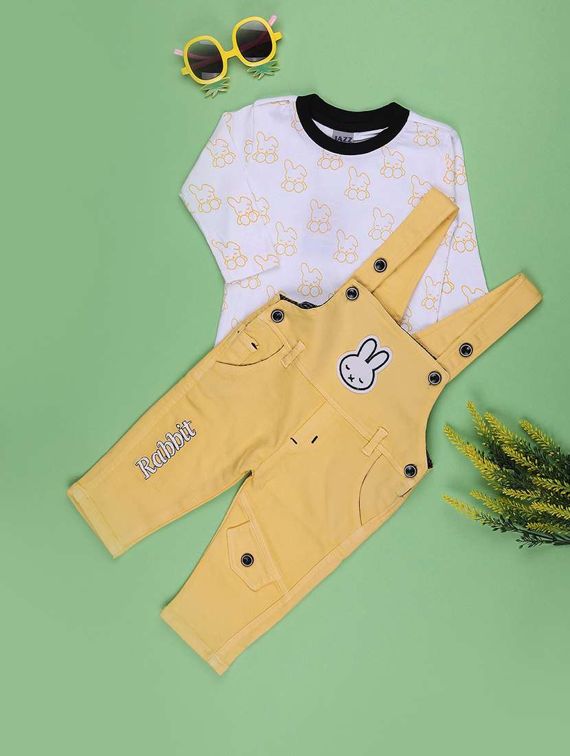 Kids Printed Long Sleeves Dungaree Set - 22459508 -  Standard Image - 1