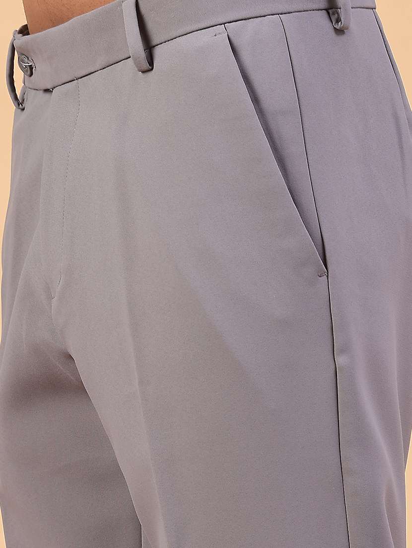 Men Solid Mid Rise Regular Fit Trouser - 22459654 -  Standard Image - 1