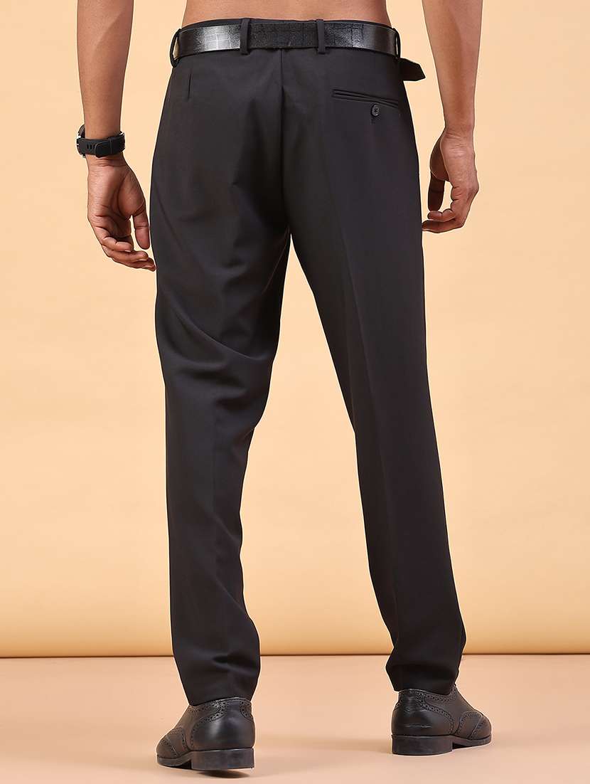 men solid mid rise regular fit trouser - 22459656 -  Standard Image - 4
