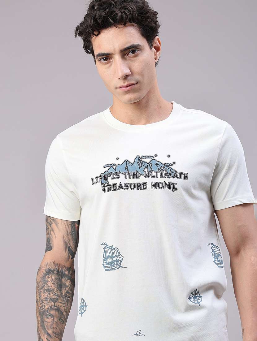 men printed short sleeve regular fit t-shirt