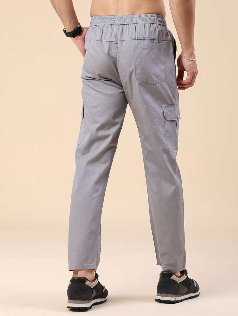 men solid mid rise regular fit cargo  - 22459764 -  Standard Image - 4