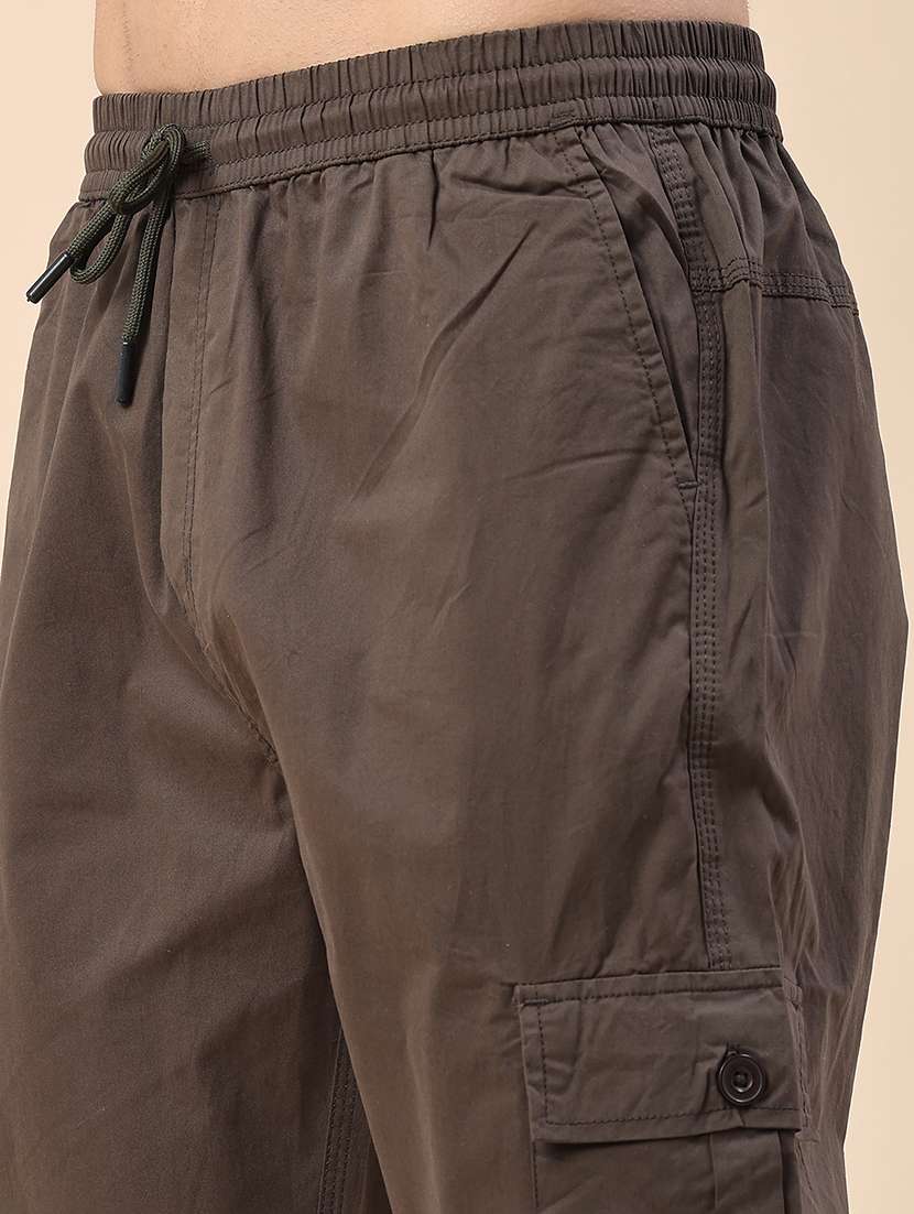Men Solid Mid Rise Regular Fit Cargo - 22459766 -  Standard Image - 1
