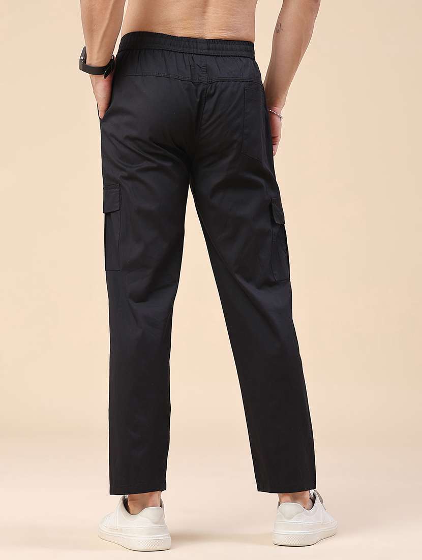 men solid mid rise regular fit cargo  - 22459768 -  Standard Image - 4