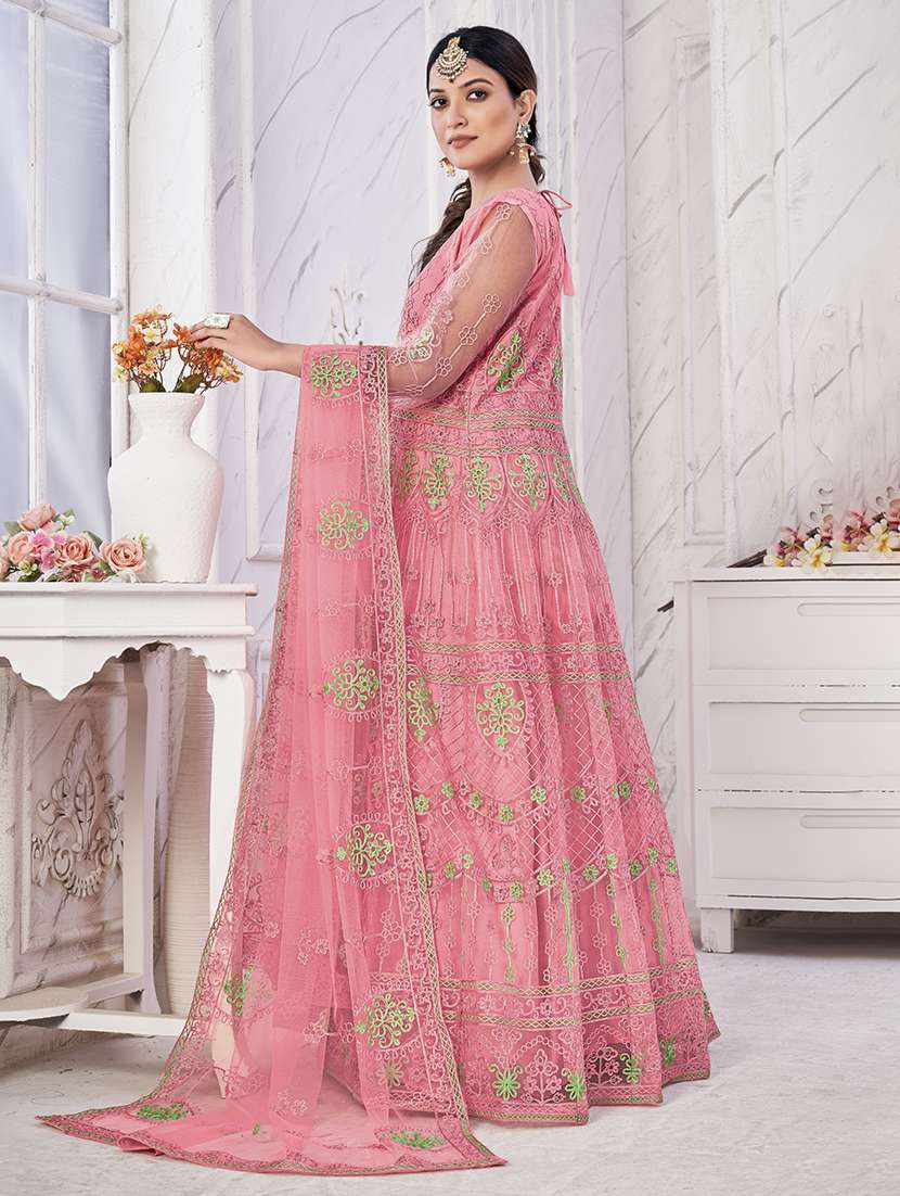 women solid with work semi stitched suit set - 22459933 -  Standard Image - 1