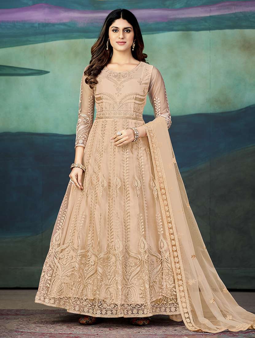 women solid with work semi stitched suit set - 22459940 -  Standard Image - 1