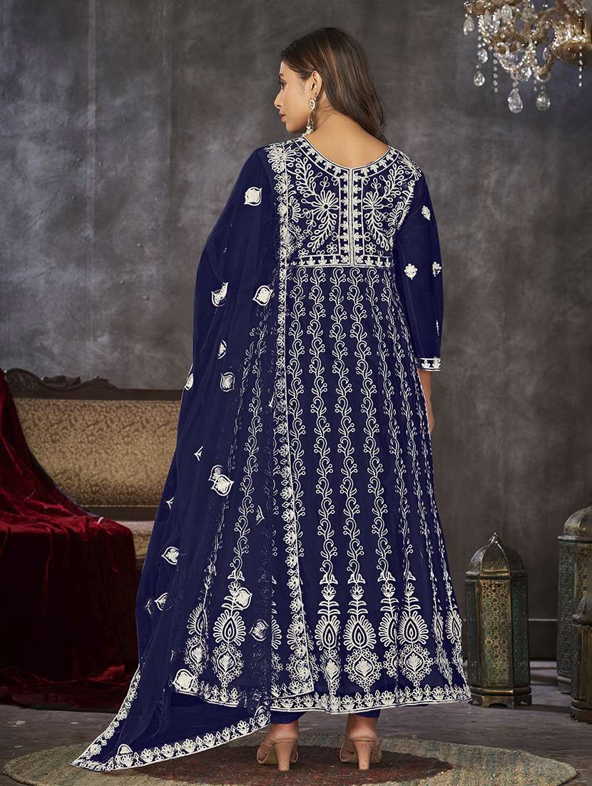 women solid with work semi stitched suit set - 22459955 -  Standard Image - 1