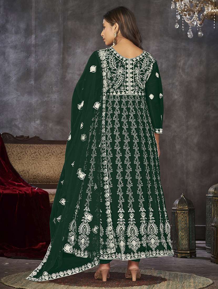 women solid with work semi stitched suit set - 22459956 -  Standard Image - 1