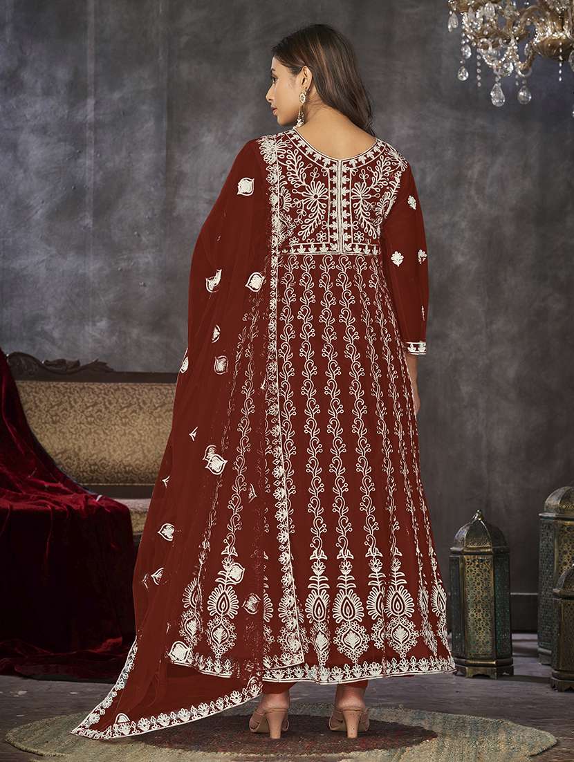 women solid with work semi stitched suit set - 22459957 -  Standard Image - 1