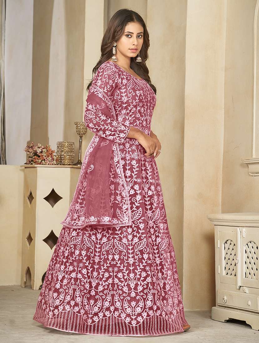 women solid with work semi stitched suit set - 22459959 -  Standard Image - 1