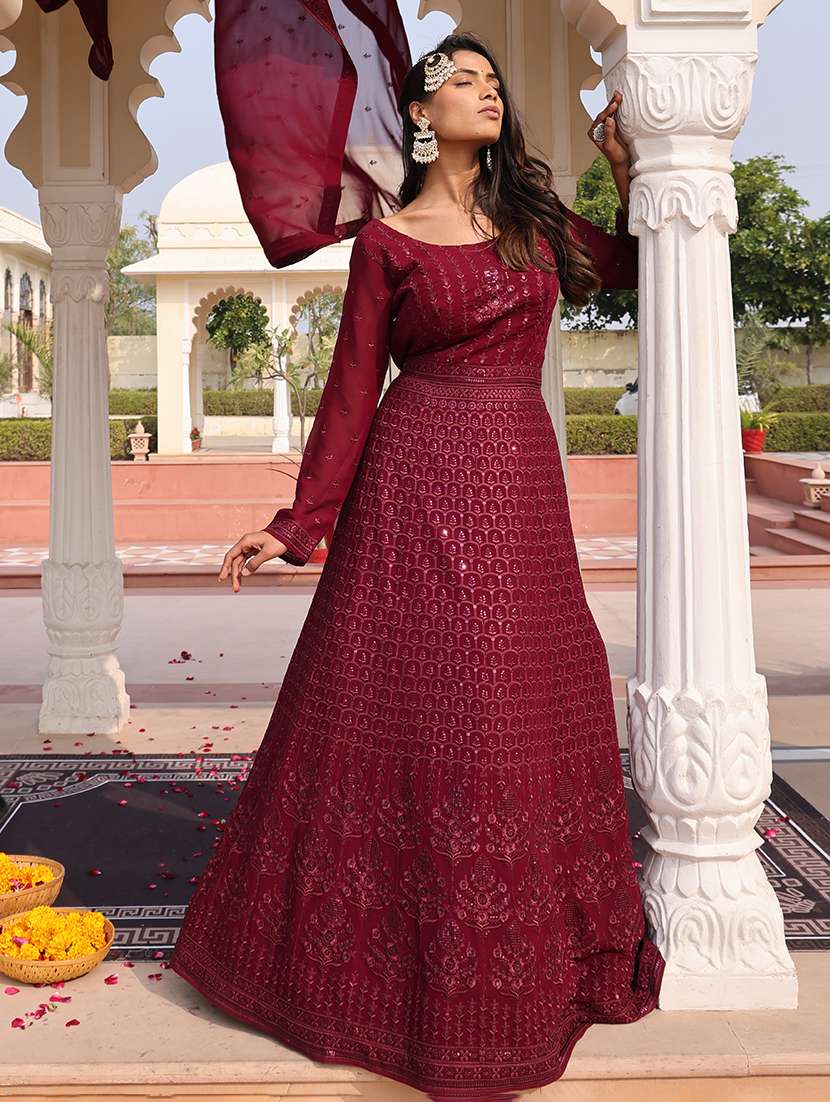 women solid with work unstitched suit