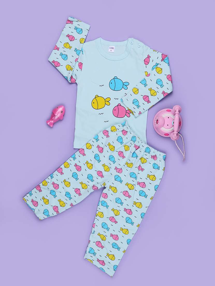 kids printed long sleeve full length twin set - 22460083 -  Standard Image - 1