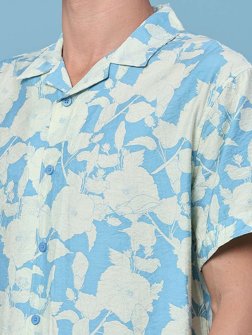 men printed short sleeve loose fit casual shirt - 22460172 -  Standard Image - 1