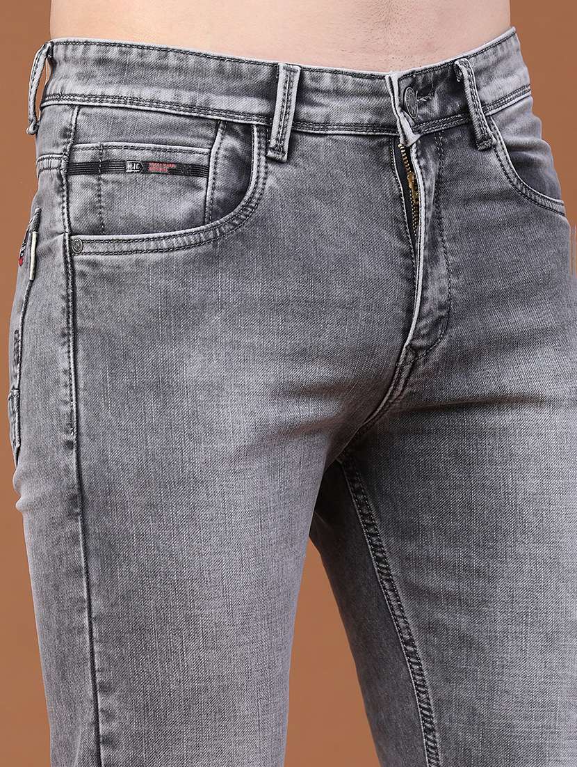 Men Washed Mid Rise Full Length Skinny Fit Jeans - 22460216 -  Standard Image - 1