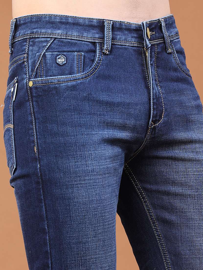 men washed mid rise full length skinny fit jeans - 22460219 -  Standard Image - 1
