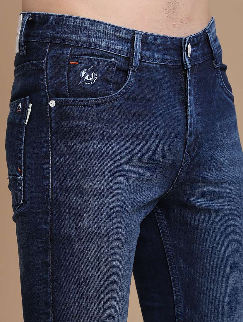 men washed mid rise full length skinny fit jeans - 22460221 -  Standard Image - 1