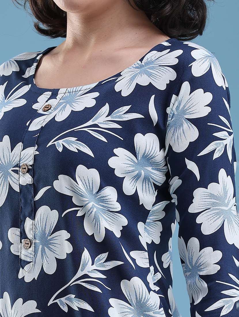 women floral three quarter sleeve ethnic co-ord set - 22460336 -  Standard Image - 1