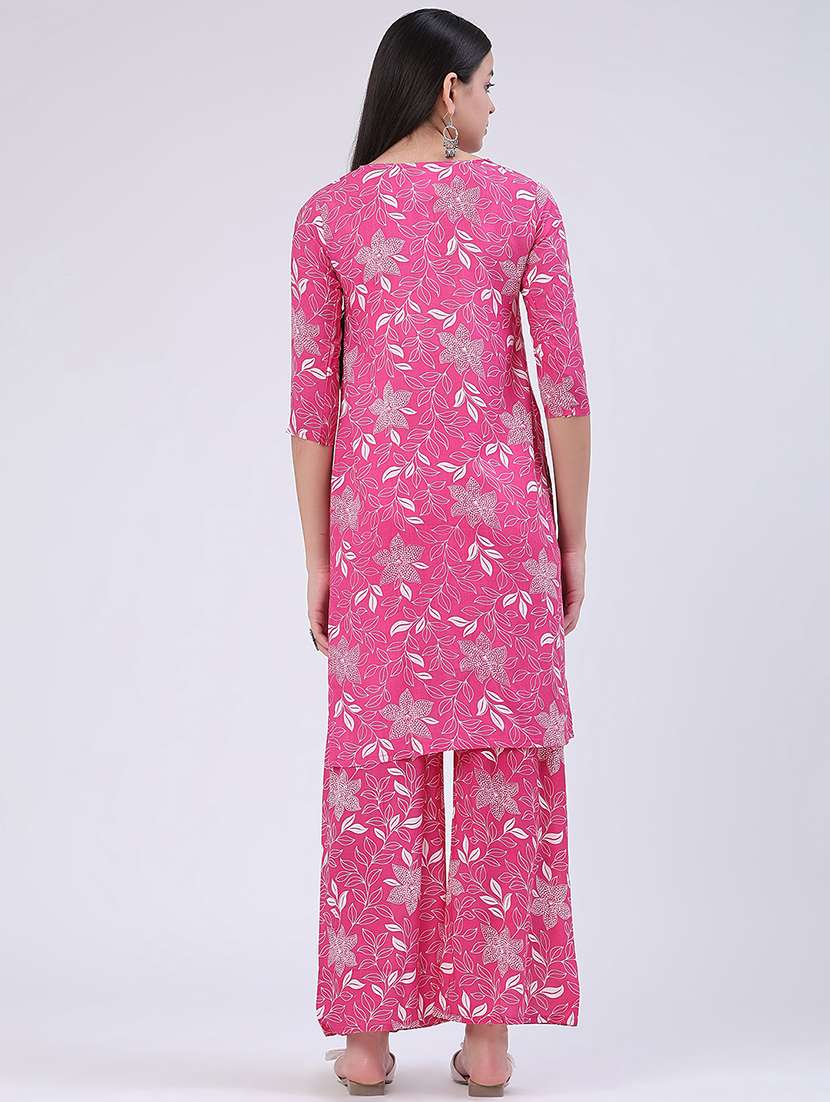 Women Floral Three Quarter Sleeve Ethnic Co-ord Set - 22460337 -  Standard Image - 4